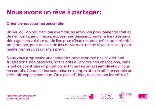 Flyer "Création d'un lieu partagé" verso